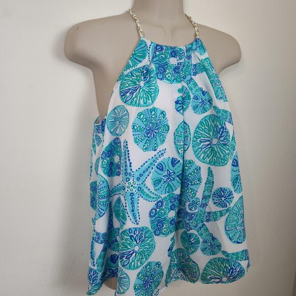 Lilly Pulitzer for Target Halter Top Womens XS Blue Green Sea Urchin For You - Picture 5 of 16